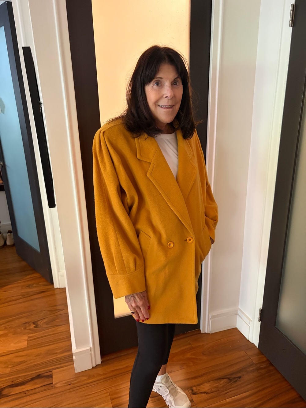 Women's Mustard Oversized Coat; perfect for Fall